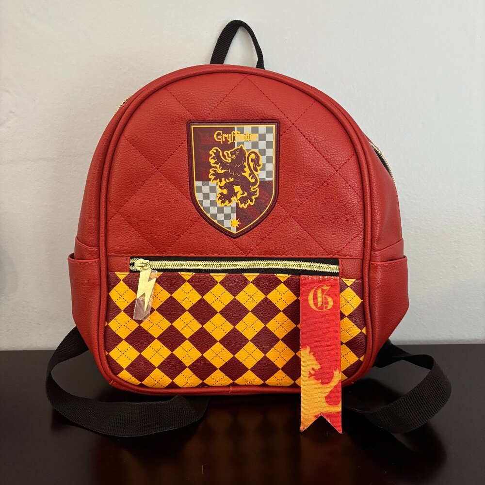 Harry Potter Gryffindor Red Black and Yellow Faux Leather Backpack